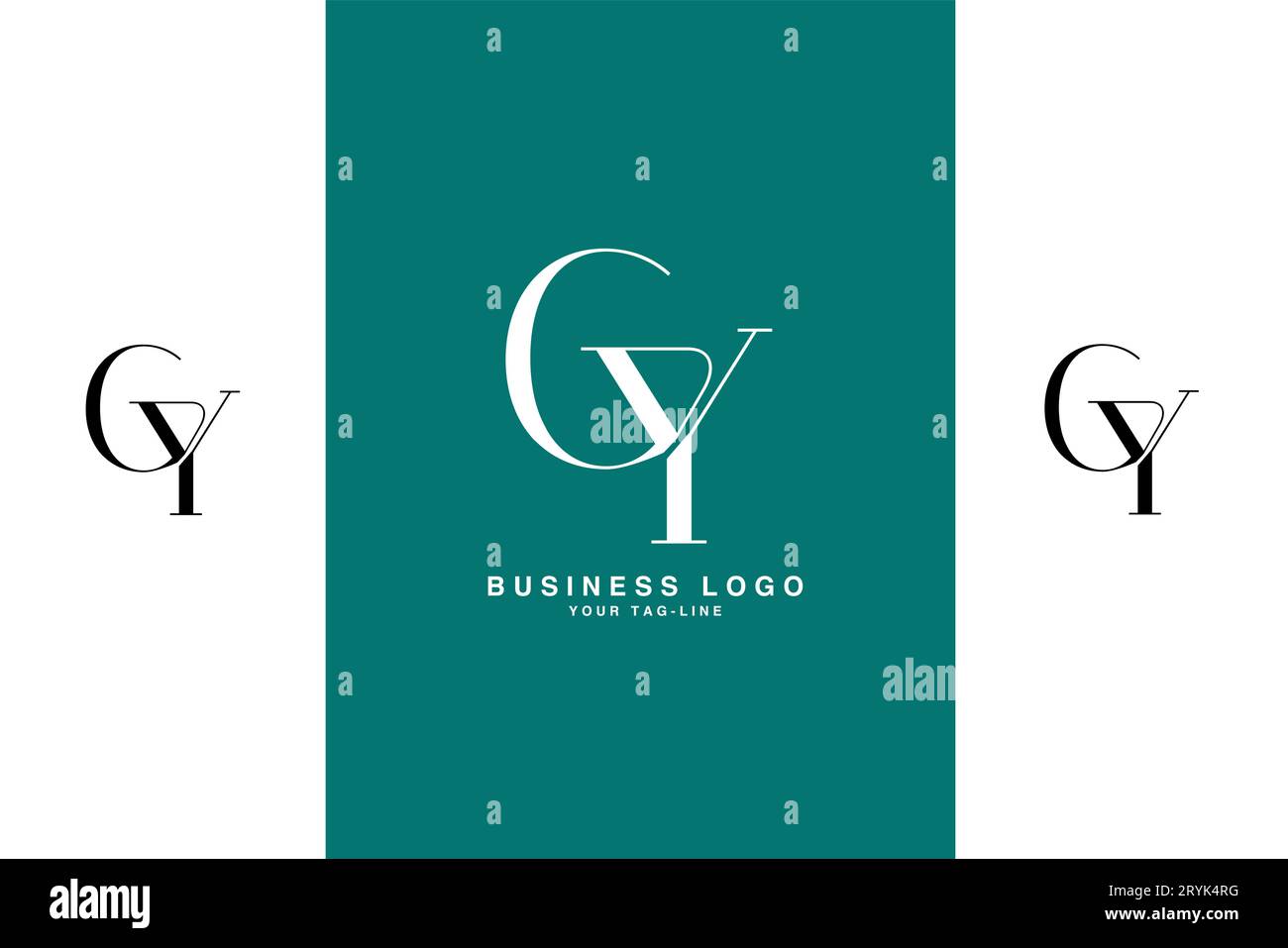 Monogramma con logo CY, YC, Abstract Letters Illustrazione Vettoriale