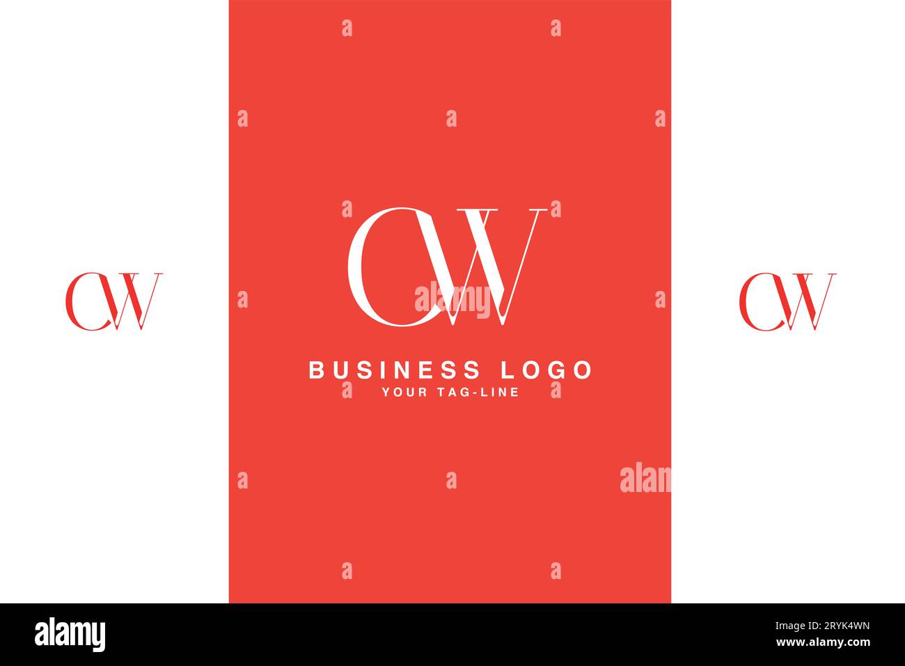 CW, WC, Abstract Letters Logo Monogram Illustrazione Vettoriale