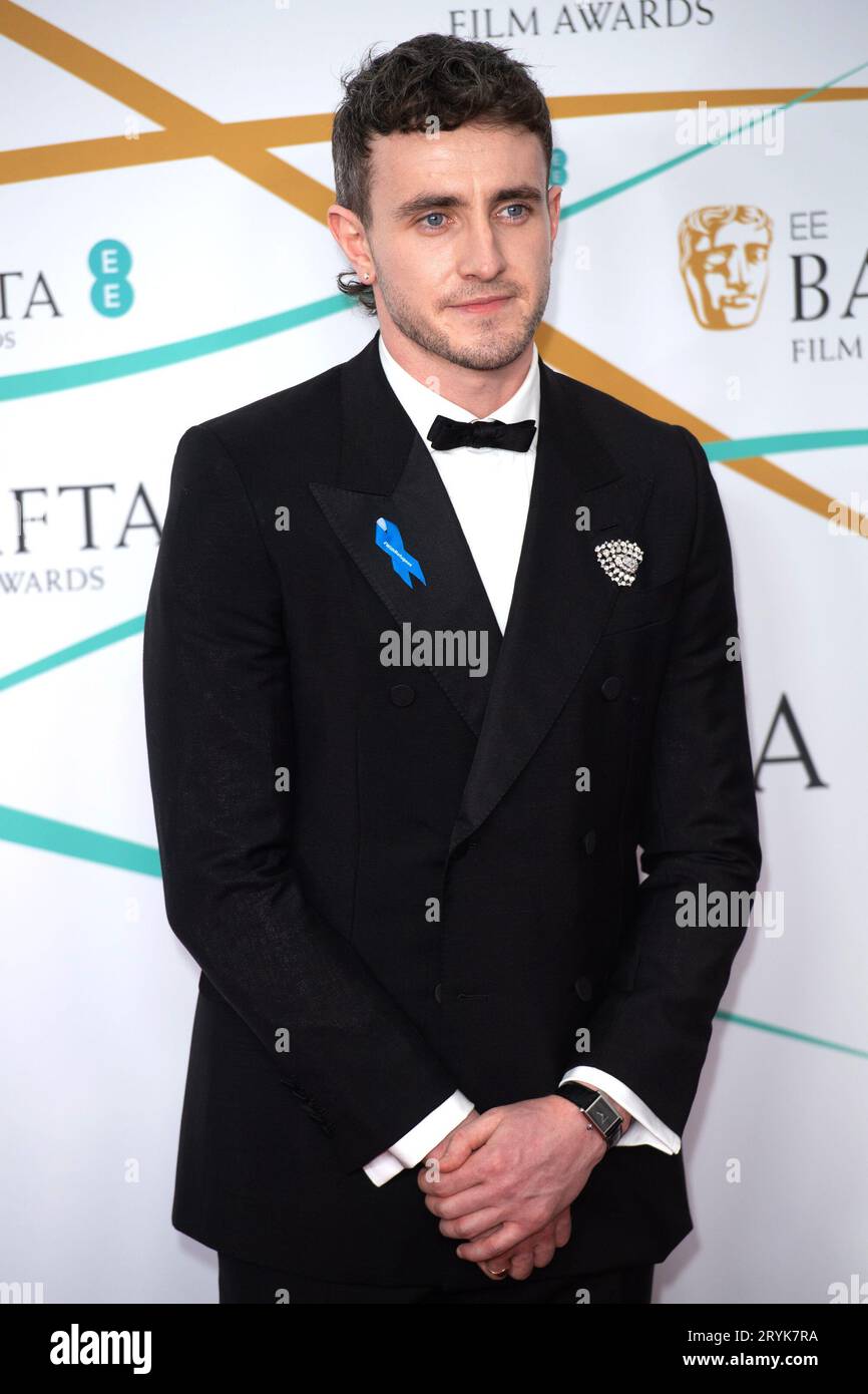 Londra, Regno Unito. 19 febbraio 2023. Nella foto: Paul Mescal partecipa agli EE British Academy Film Awards 2023 Arrivals al Royal Festival Hall, Southbank, Londra. CR Foto Stock