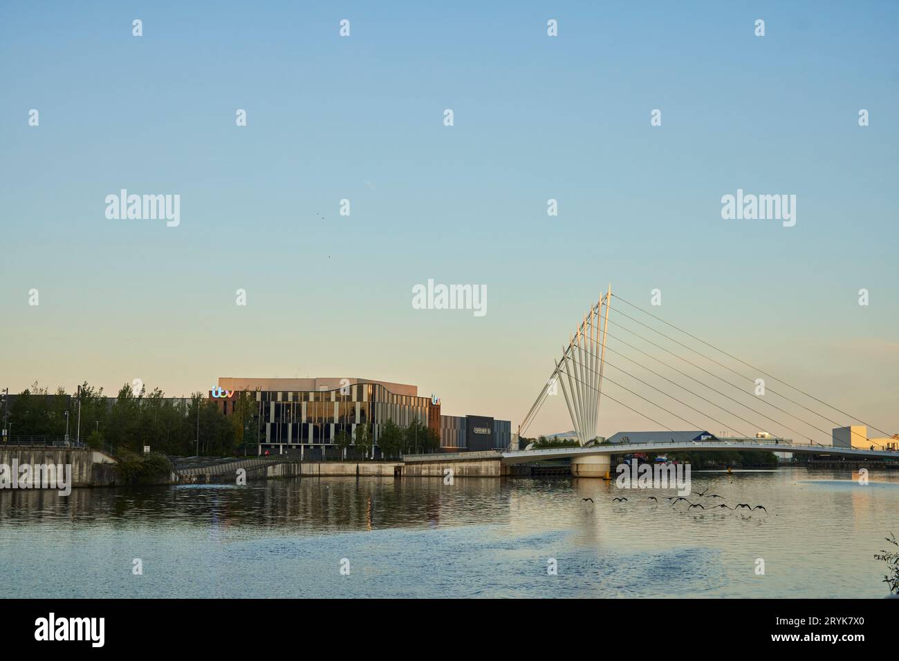 ITV Granada Studios sul Manchester Ship Canal sul lato Trafford di Salford Quays Foto Stock