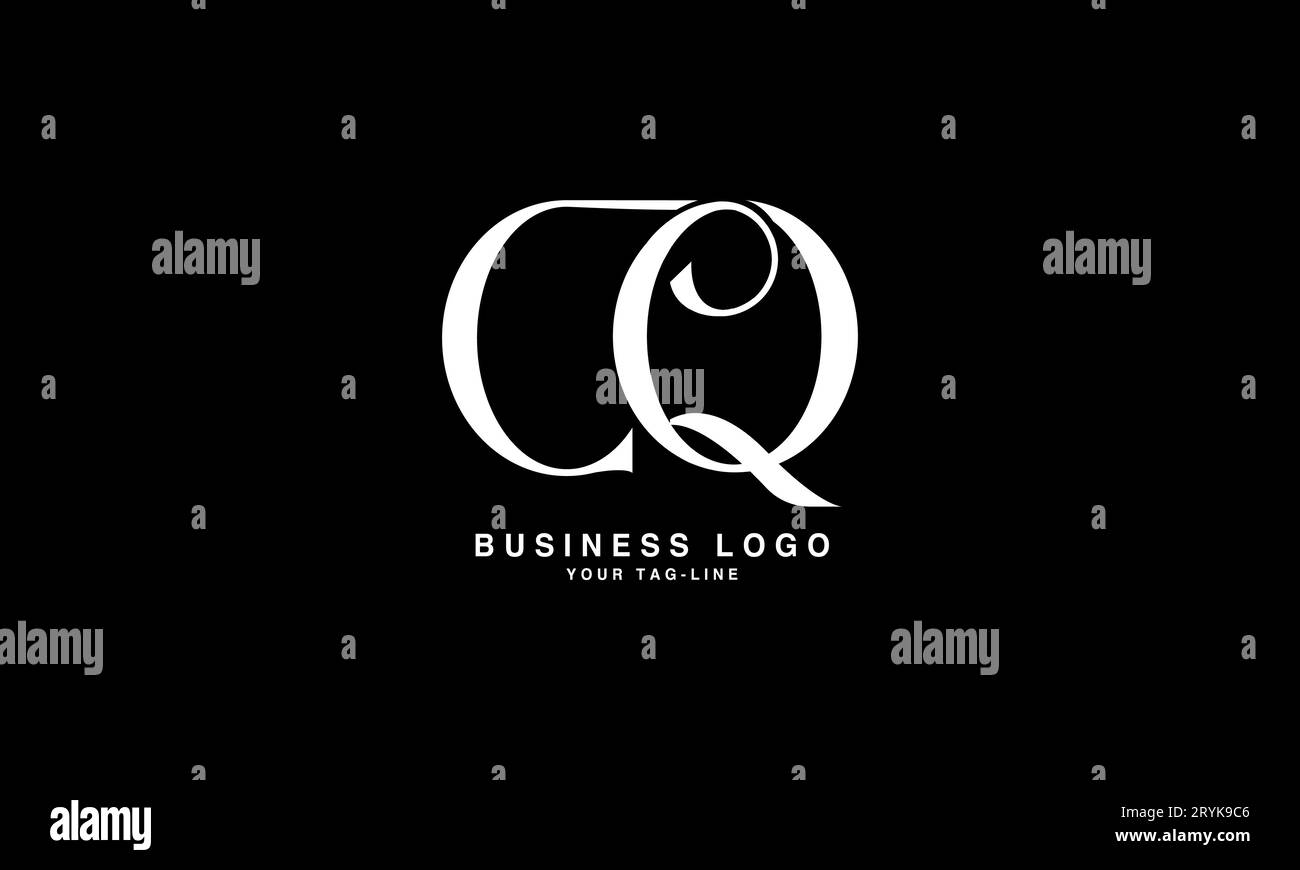 CQ, QC, monogramma con logo di lettere astratte Illustrazione Vettoriale