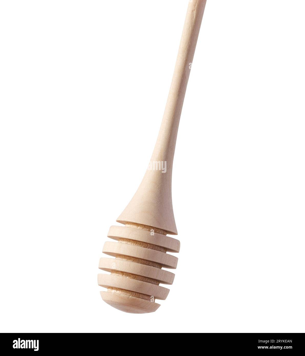 Bastone di miele di legno su sfondo bianco isolato Foto Stock