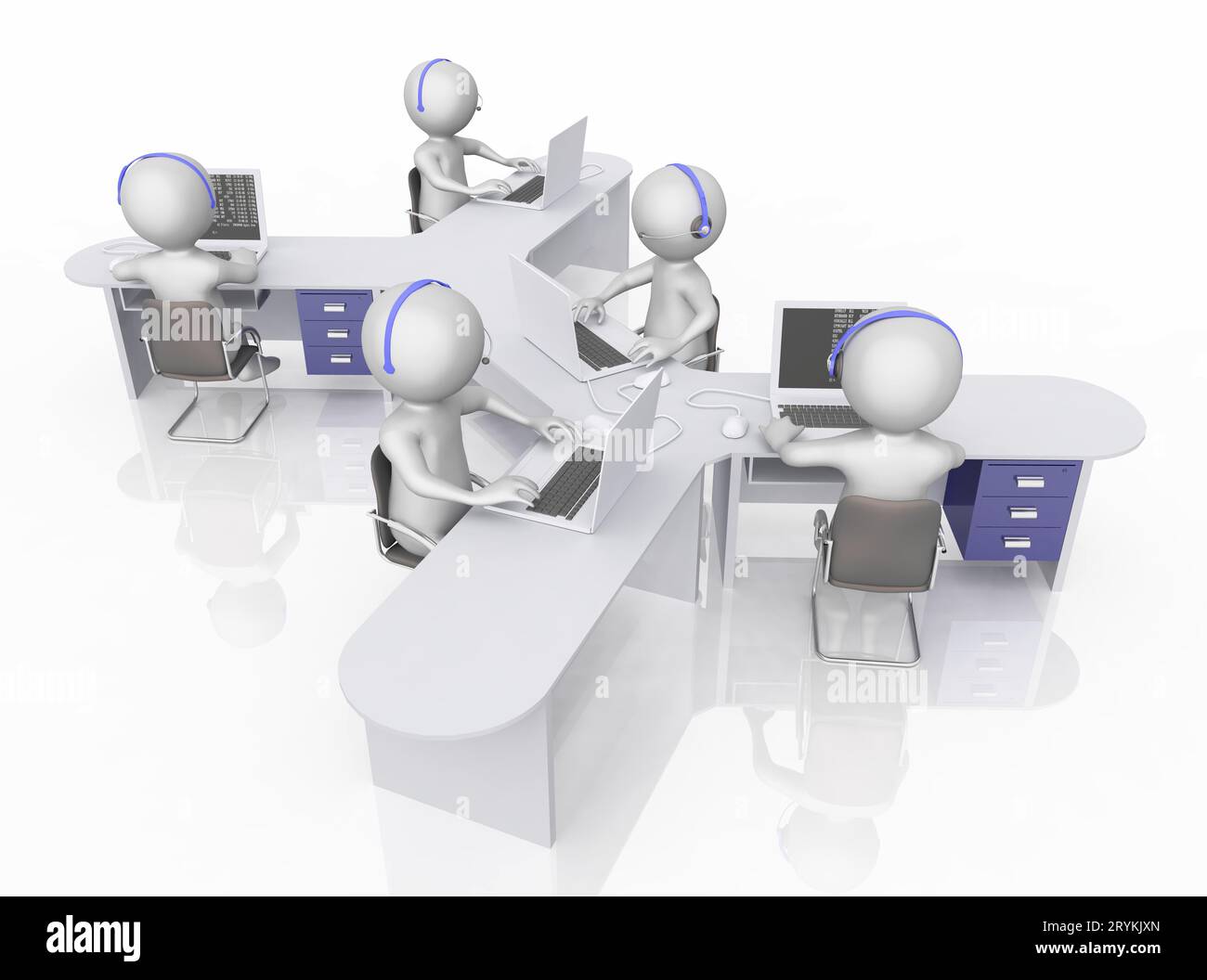 Call center con cifre 3D. Foto Stock