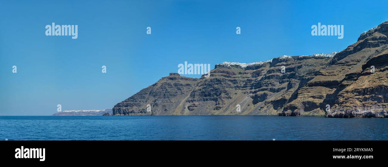 Paesaggio vulcanico dell'isola di Santorini Foto Stock