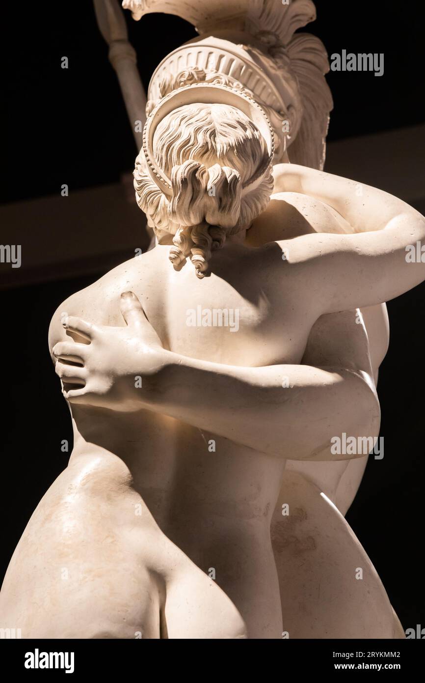 Venere e Marte di Antonio Canova, 1816. Concetto di amore, coppia, eros, pace nella statua classica Foto Stock