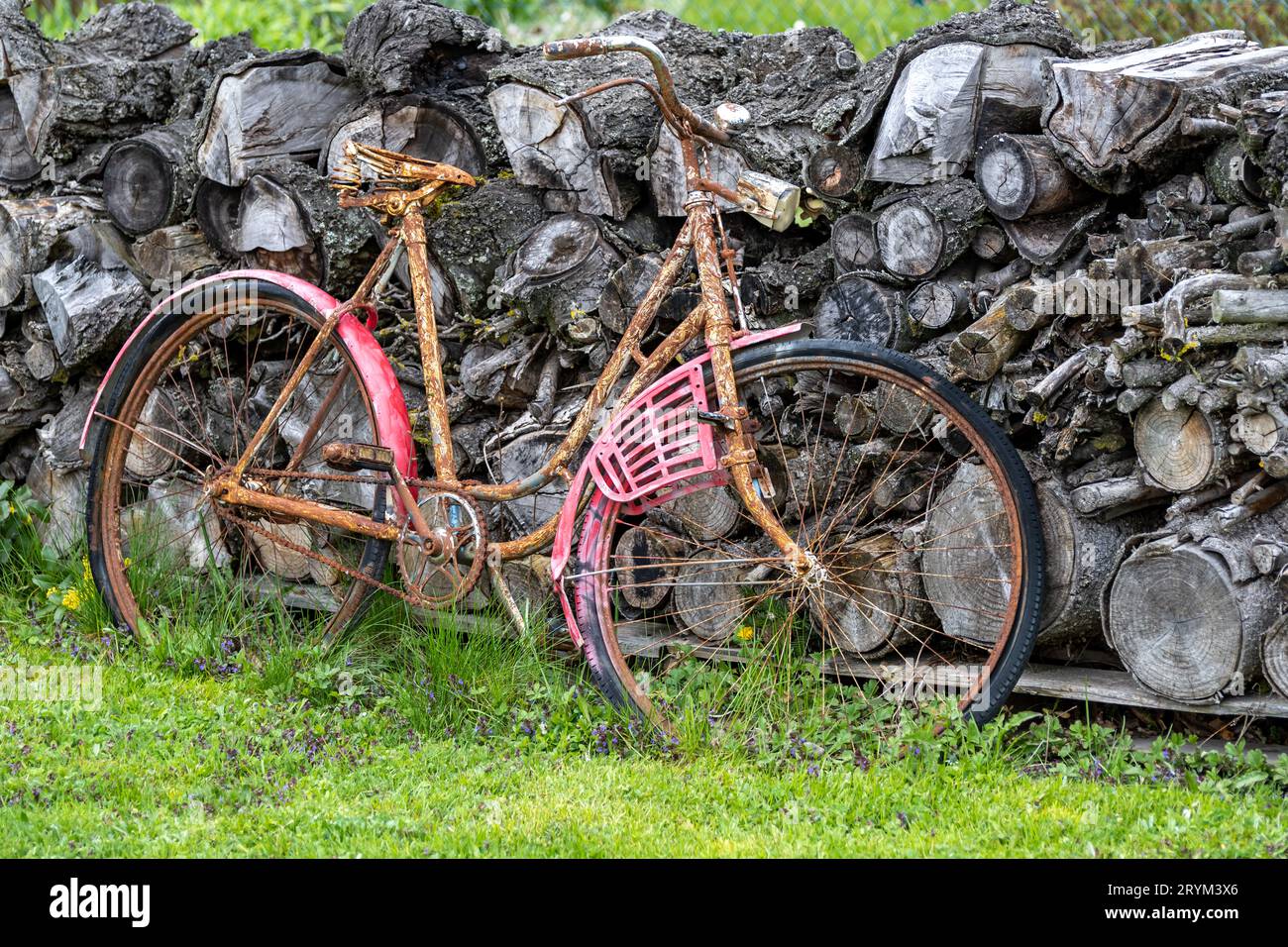 Una bici è stata dimenticata Foto Stock