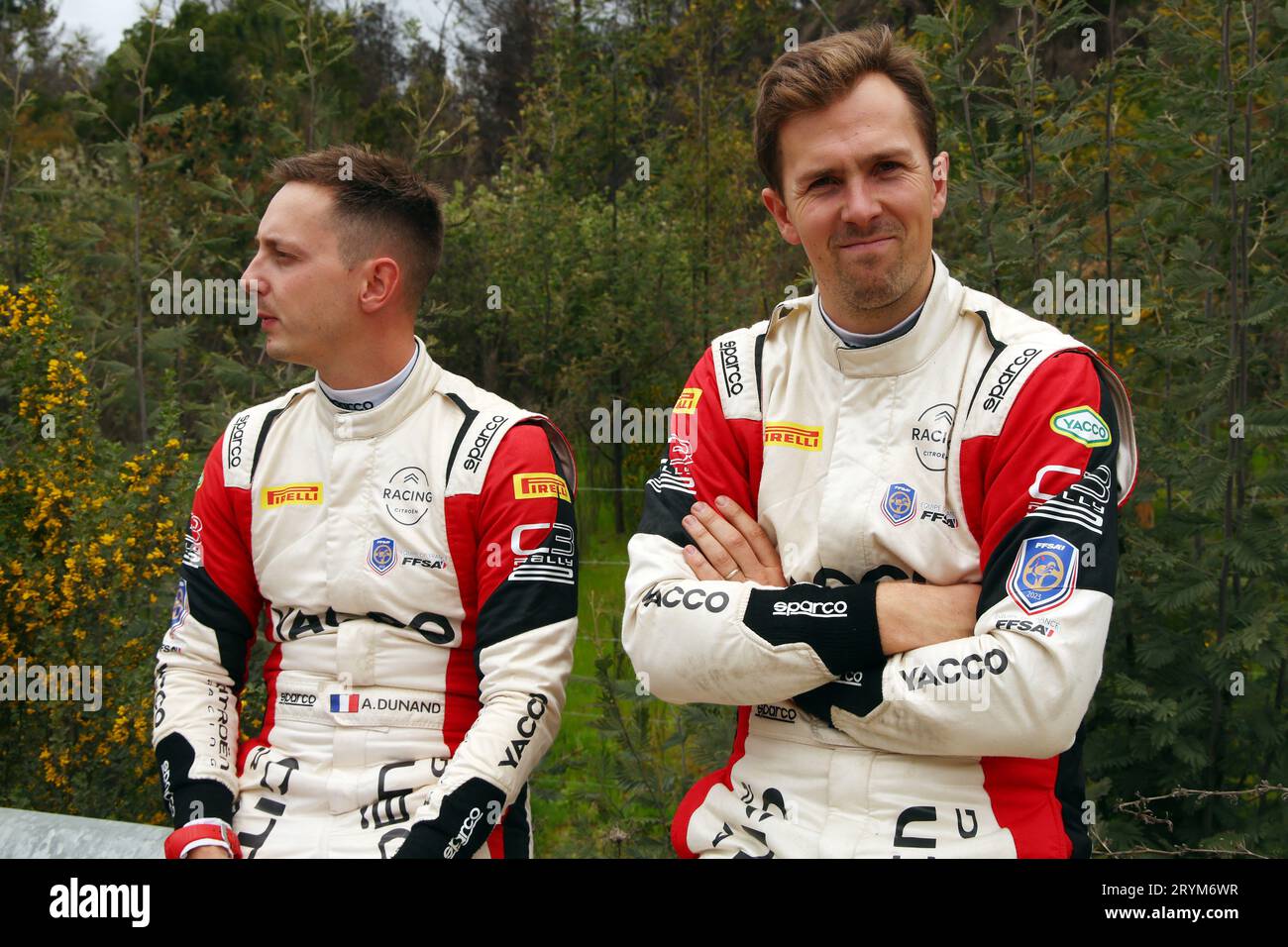 Los Angeles, Chili. 1 ottobre 2023. 20 YOHAN ROSSEL (FRA), ARNAUD DUNAND (FRA), PH SPORT, CITROEN C3, RC2, Rally2, Ritratto durante il Rally Cile 2023, undicesima prova del WRC World Rally Car Championship 2023, dal 28 settembre al 1 ottobre 2023 a Los Angeles, Cile - foto Sophie Graillon/DPPI Credit: DPPI Media/Alamy Live News Foto Stock