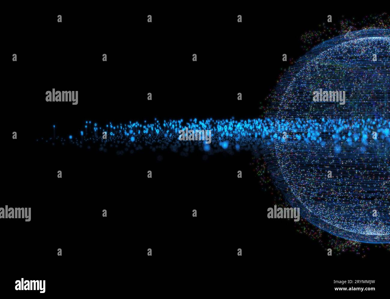 Il futuro pianeta dei dati con tecnologia intelligente, la trasmissione dei big data Foto Stock