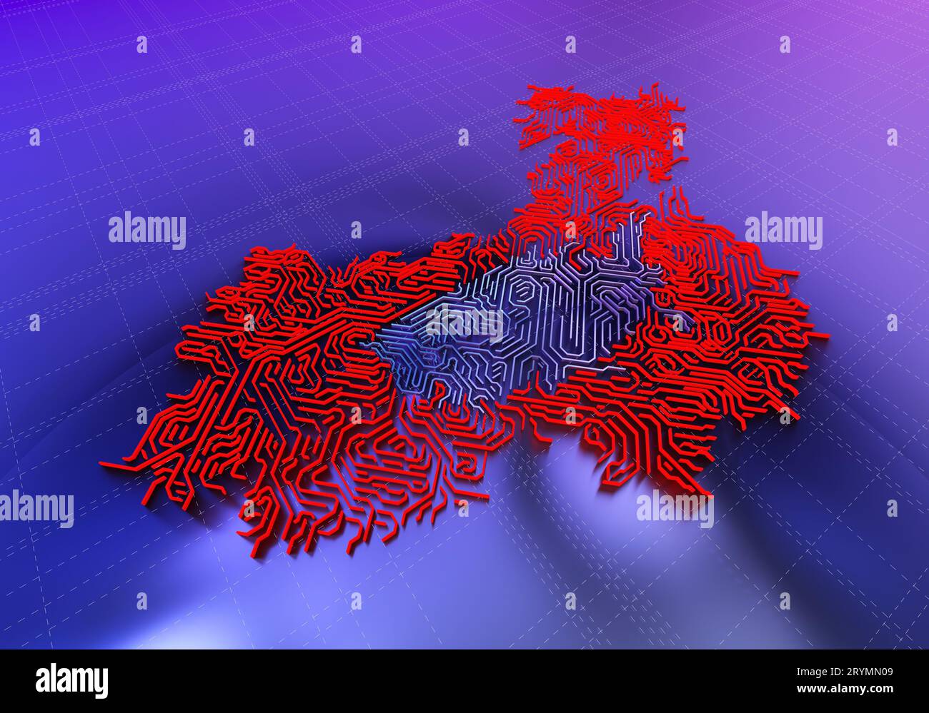 Connessioni e connessioni tra tecnologie elettroniche statunitensi e cinesi, sviluppo di chip Foto Stock
