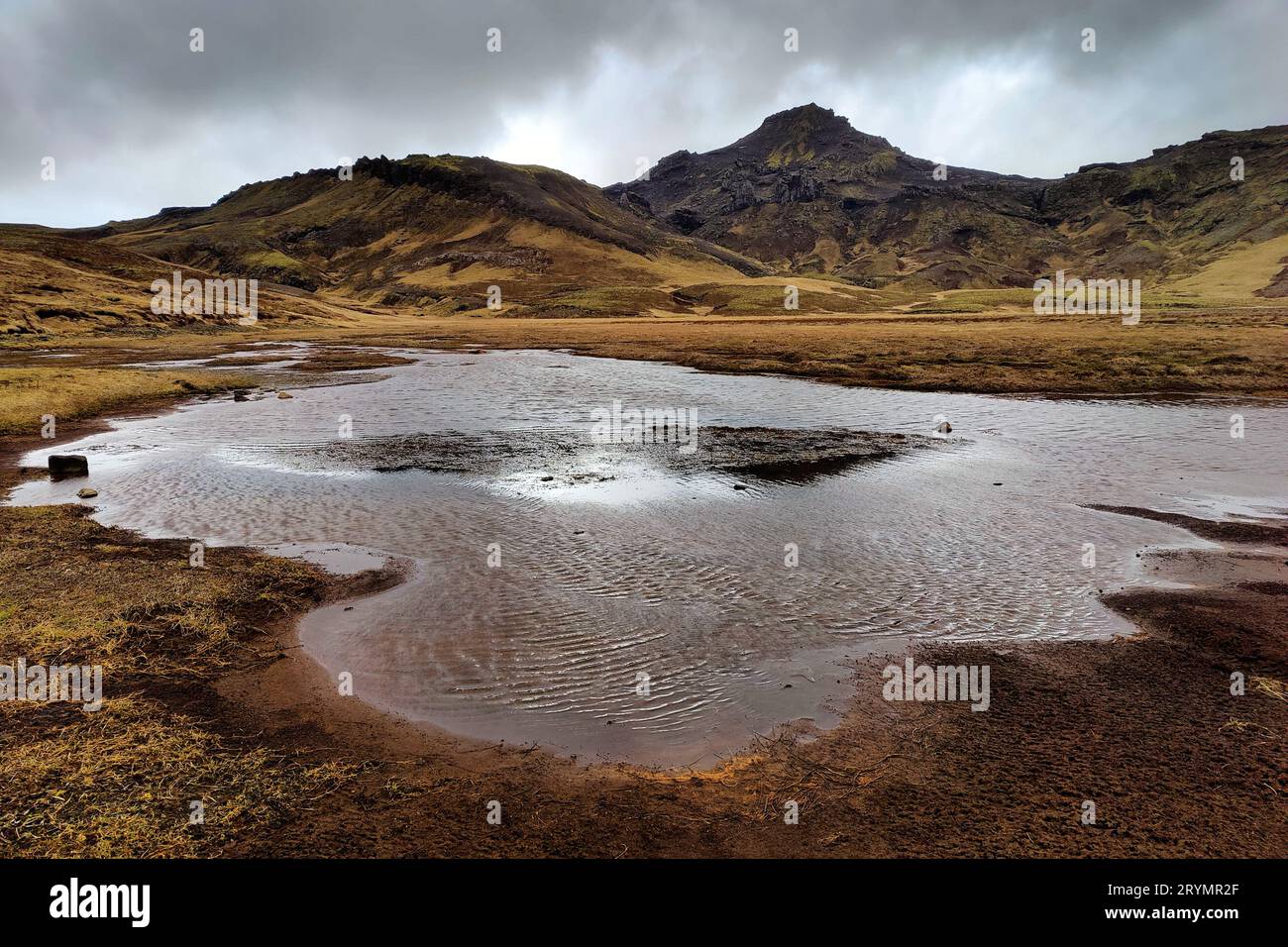 Paesaggio a Selvallavatn, Snaefellsnes, Vesturland, Islanda, Europa Foto Stock