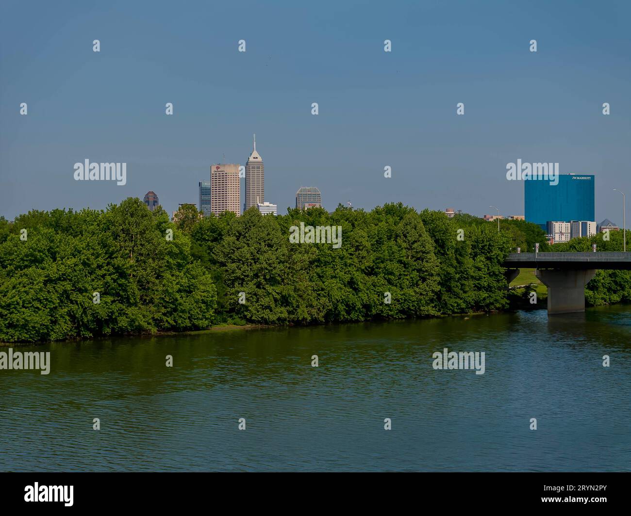: 23 maggio Indianapolis Skyline Foto Stock