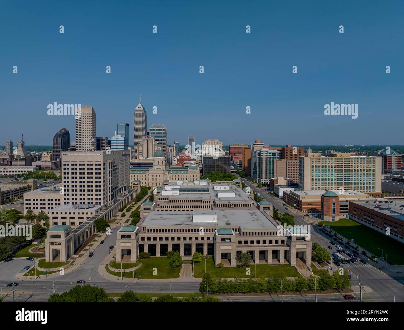 : 23 maggio Indianapolis Skyline Foto Stock
