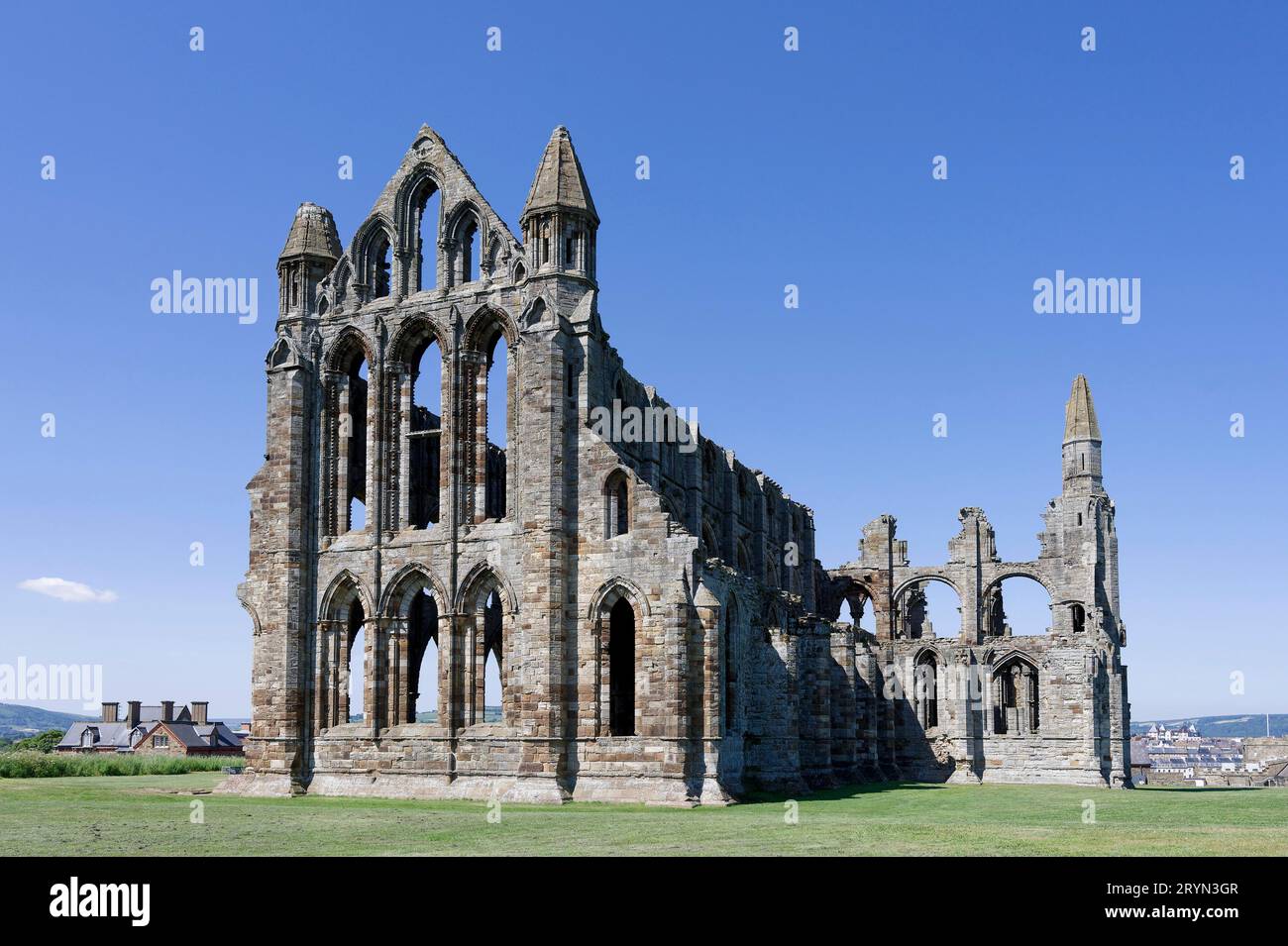 Whitby Abbey, Whitby, Inghilterra, Gran Bretagna Foto Stock