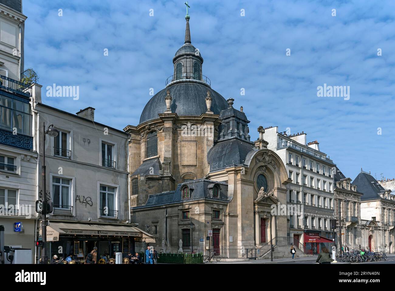 Tempio del Marais, chiamato anche Visitazione della Vergine Maria, costruito nella prima metà del XVII secolo, Rue Saint-Antoine, Parigi, Francia Foto Stock