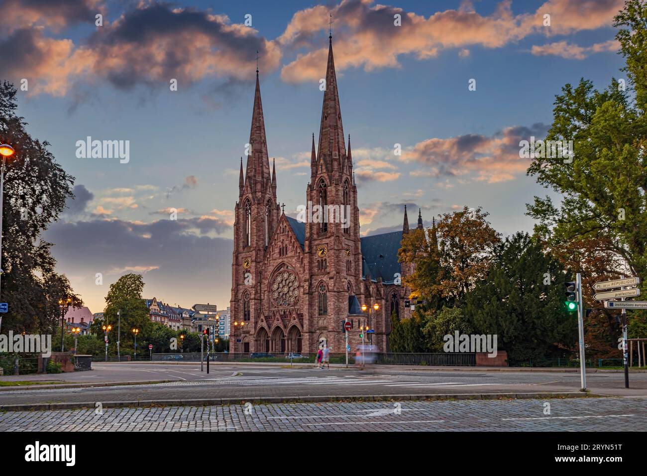 Chiesa di San Paolo, nota anche come Eglise reformee Saint-Paul di Strasburgo in Francia Foto Stock
