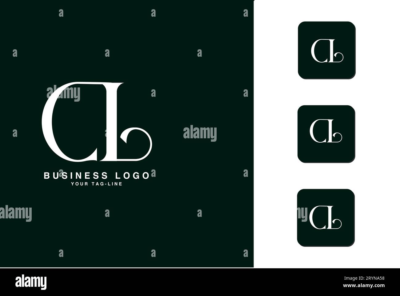 CL, LC, Abstract Letters Logo Monogram Illustrazione Vettoriale