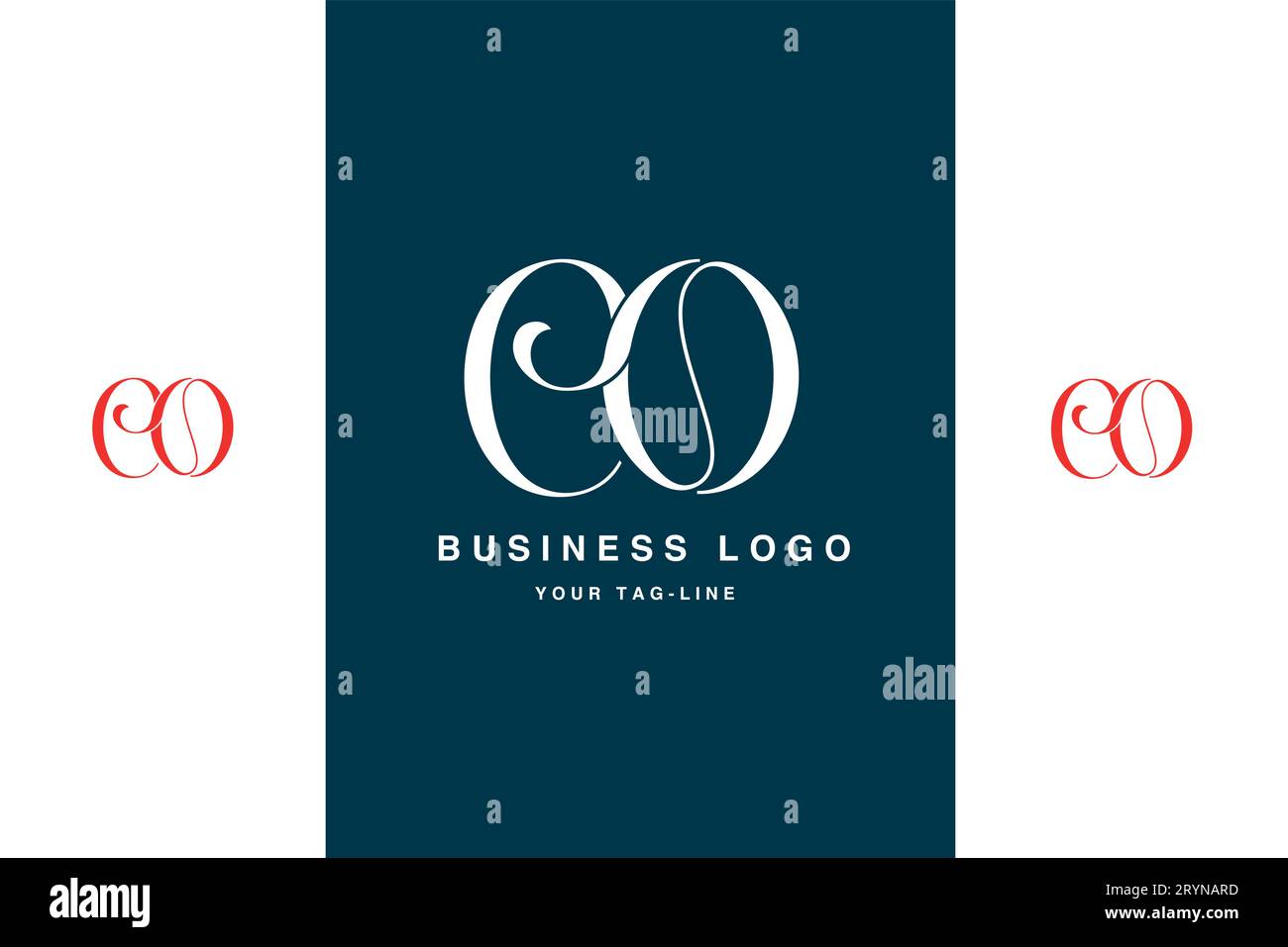 CO, OC, Abstract Letters Logo Monogram Illustrazione Vettoriale