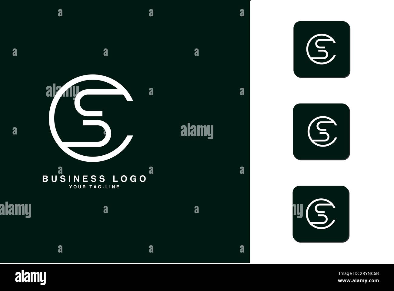 CS, SC, Abstract Letters Logo Monogram Illustrazione Vettoriale
