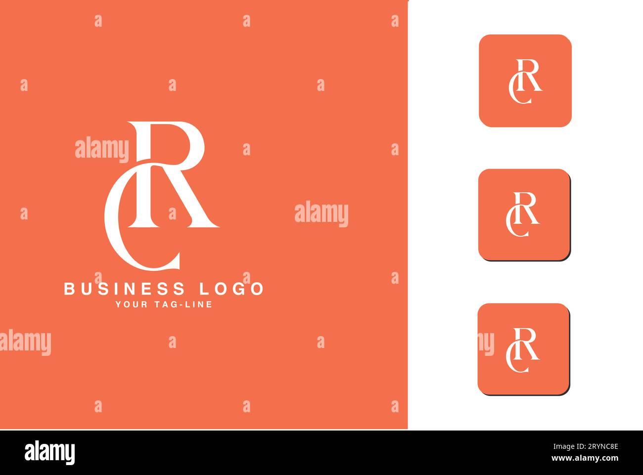 CR, RC, Abstract Letters Logo Monogram Illustrazione Vettoriale