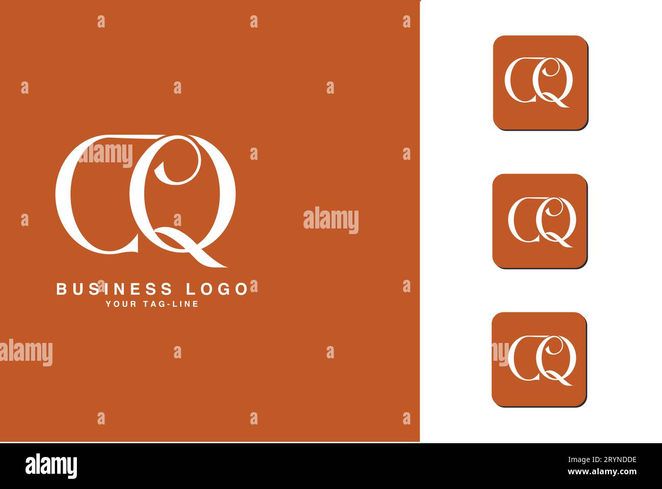 CQ, QC, monogramma con logo di lettere astratte Illustrazione Vettoriale