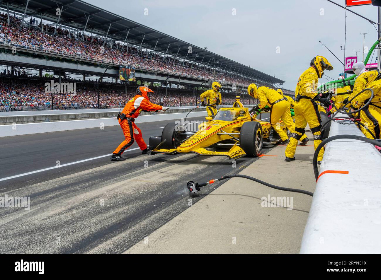 INDYCAR Series: Maggio 28 fermata Indianapolis 500 Pit Foto Stock