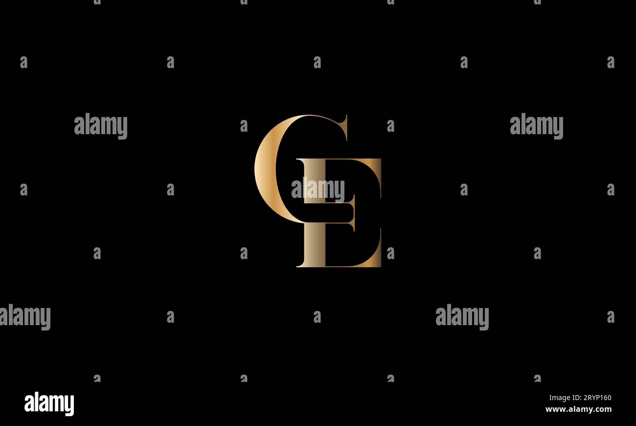 CE, EC, lettere astratte monogramma del logo Illustrazione Vettoriale