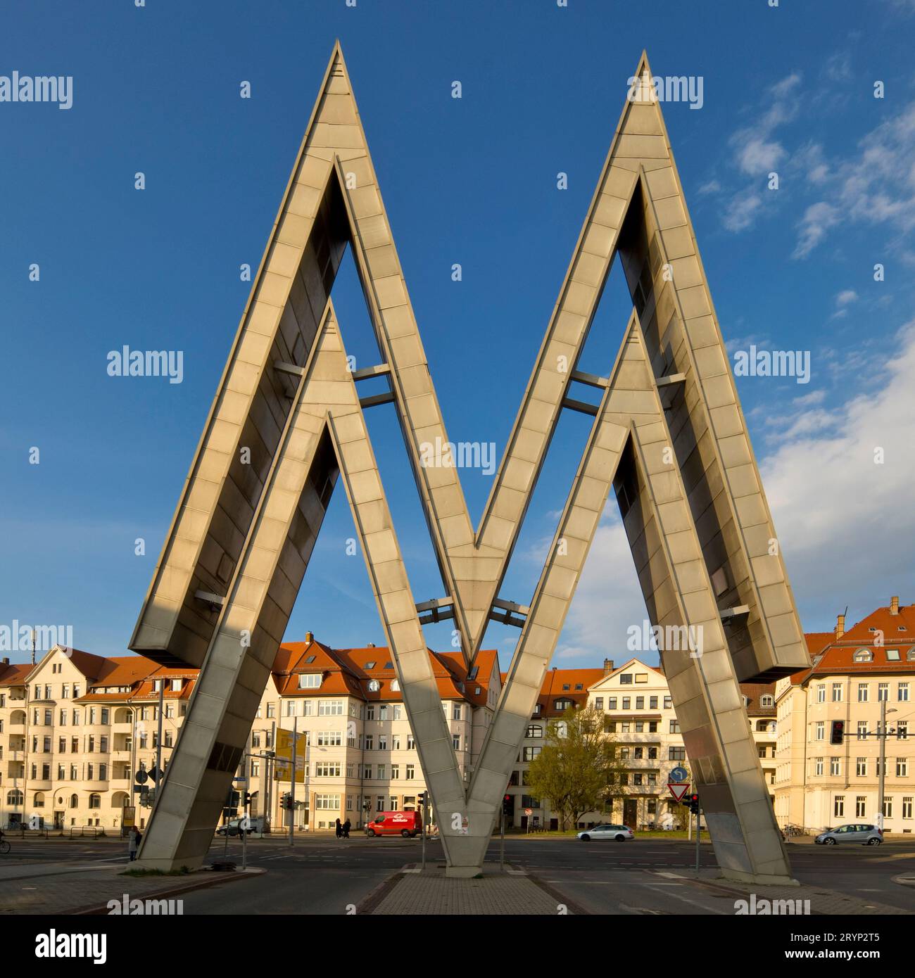 Double M come marchio della Fiera di Lipsia, Old Exhibition Grounds, Lipsia, Germania, Europa Foto Stock