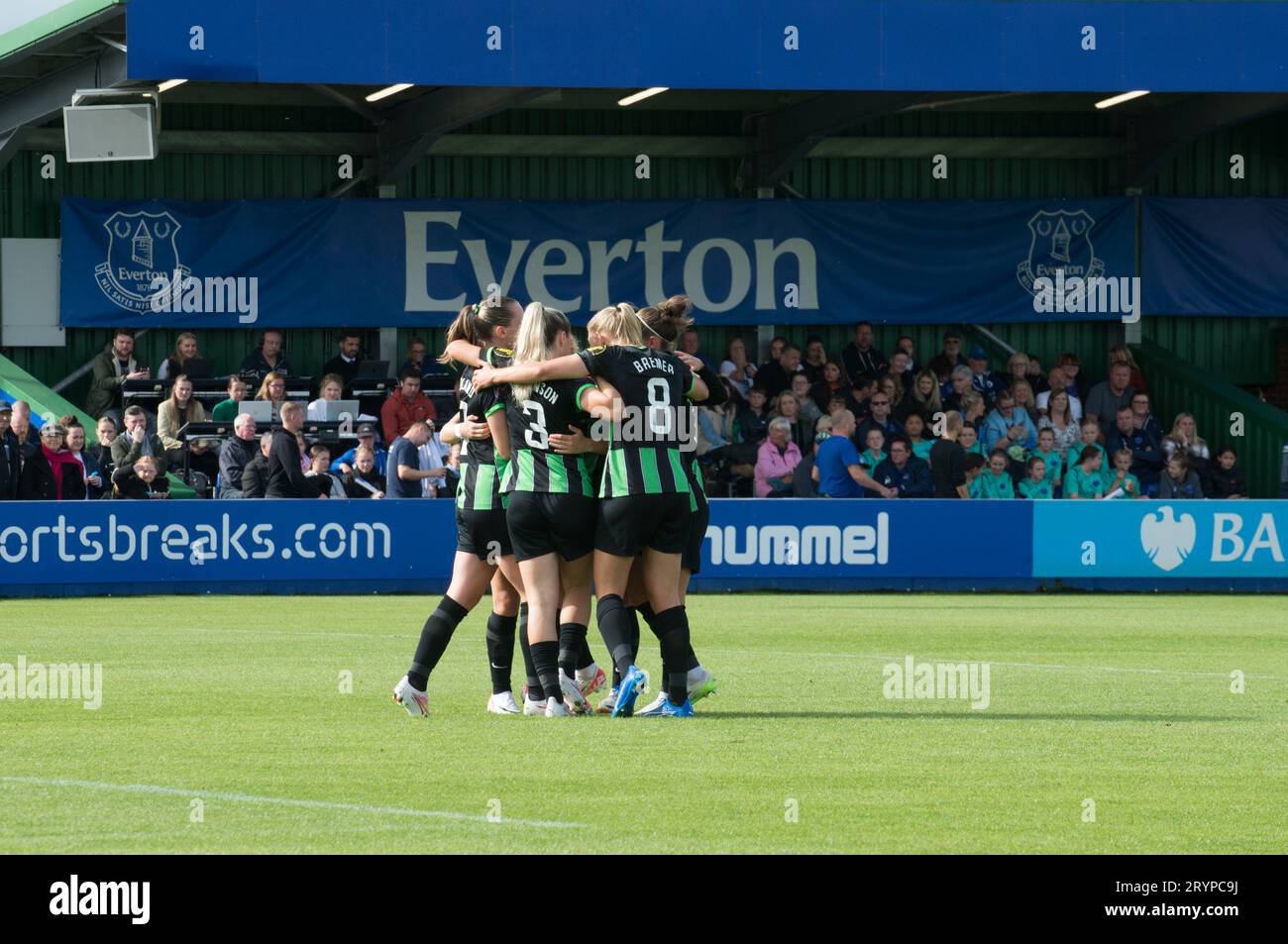 WSL Everton V Brighton & Hove Albion, una partita casalinga dell'Everton. Una vittoria per Brighton 2-1. Walton Park Stadium (Terry Scott/SPP) credito: SPP Sport Press Photo. /Alamy Live News Foto Stock