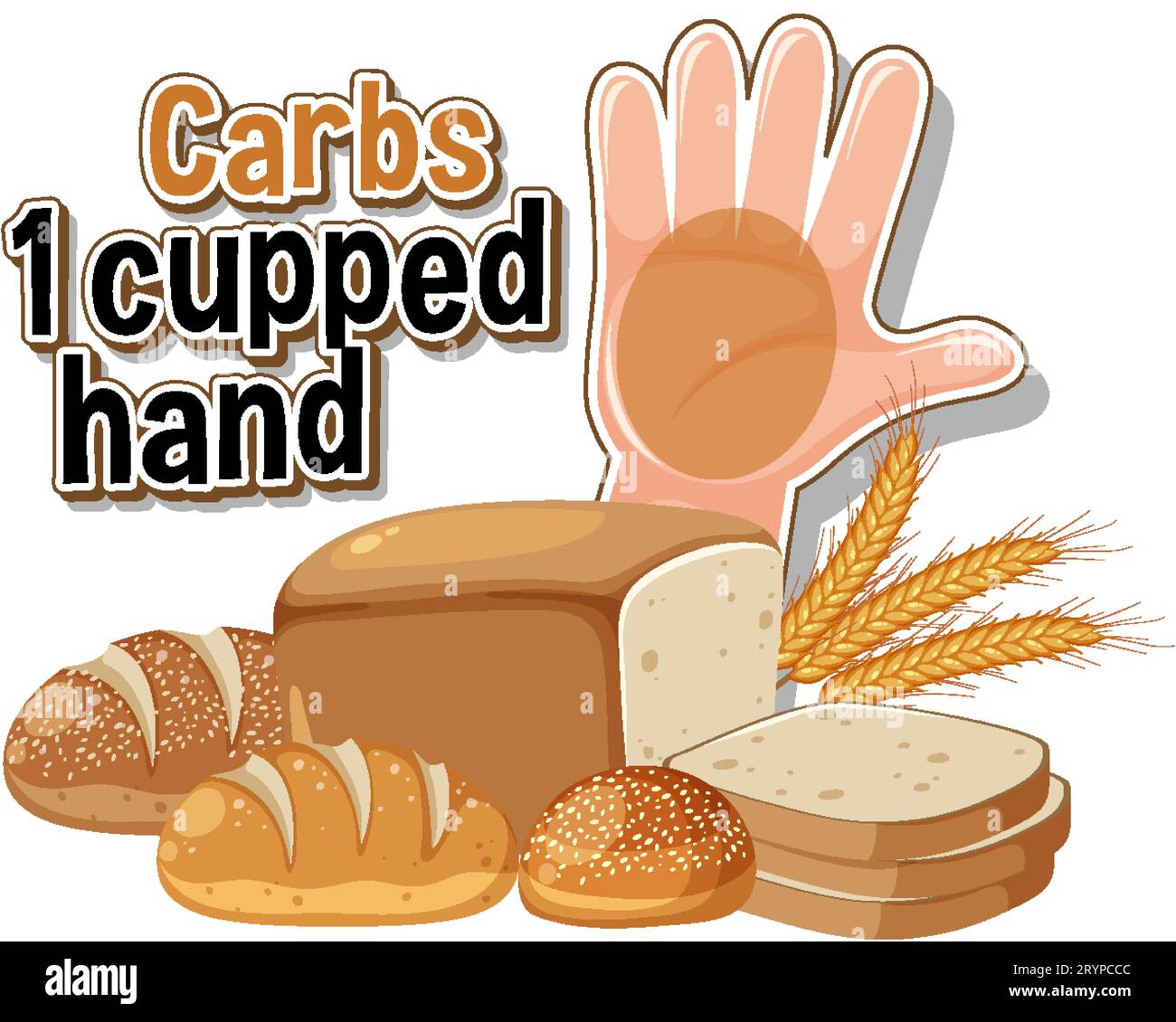 Impara a mangiare sano confrontando visivamente le dimensioni delle porzioni Illustrazione Vettoriale