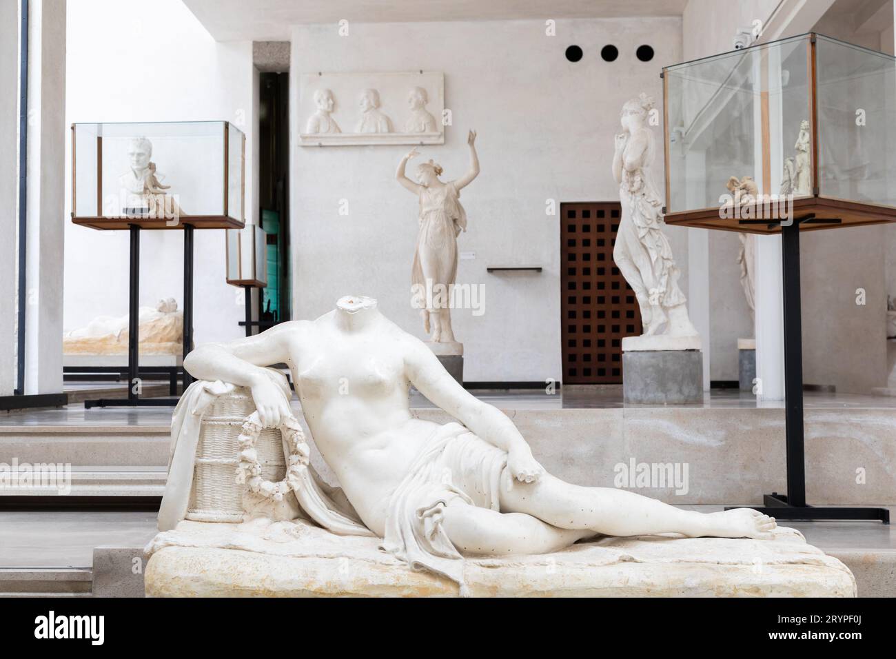 Collezione Antonio Canova. Sculture classiche in marmo bianco, galleria di capolavori Foto Stock