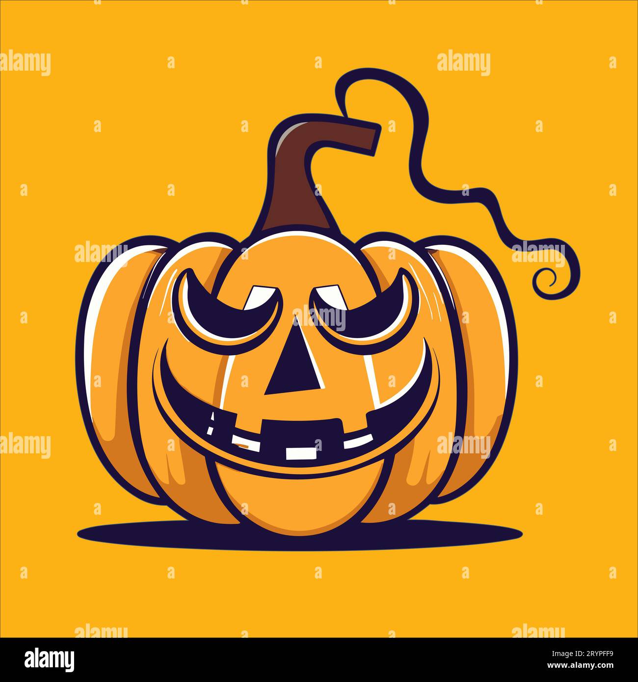 Un'illustrazione spettrale della zucca per i tuoi disegni a tema Halloween. Foto Stock