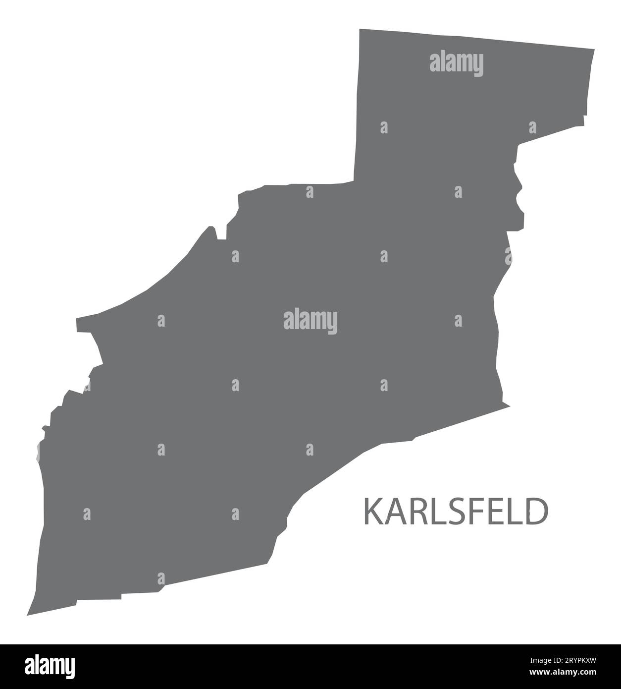 Karlsfeld mappa tedesca della città illustrazione grigia sagoma della silhouette Illustrazione Vettoriale