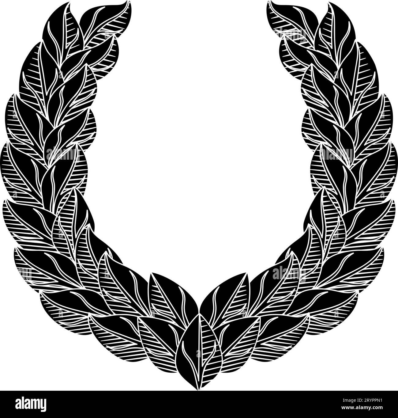 Laurel Wreath Branch Leaf Emblem Heraldry Design Illustrazione Vettoriale