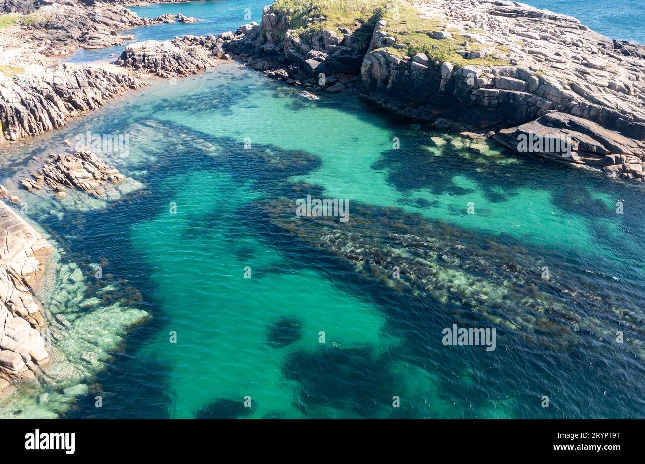La splendida costa dell'area di Tobernanoran su Cruit Island, contea di Donegal, Irlanda. Foto Stock