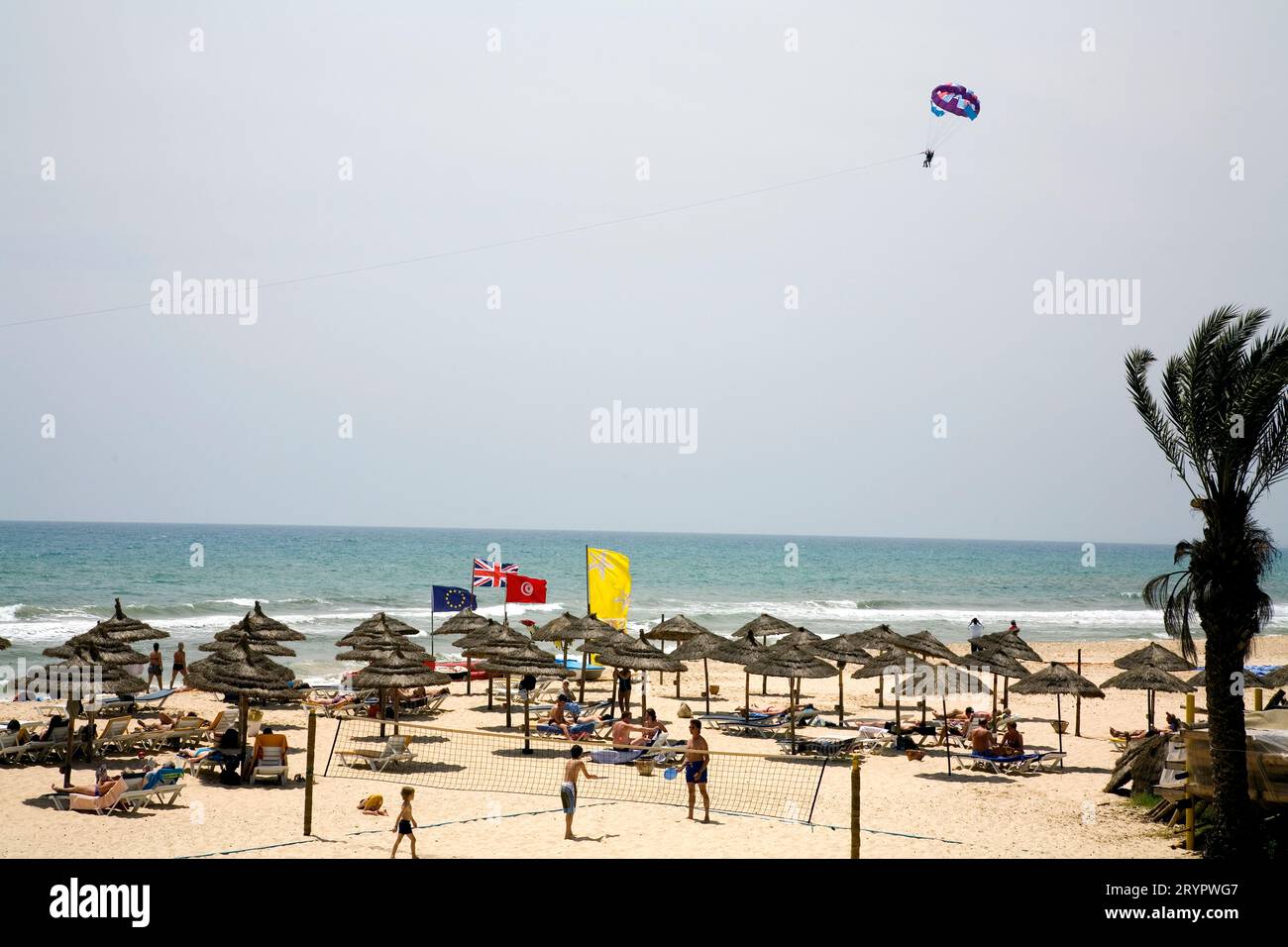 La spiaggia di Hammamet, Tunisia Foto Stock