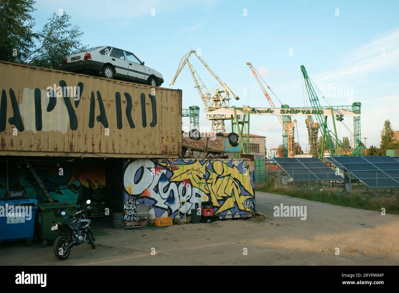 Scena al cantiere di Danzica, in Polonia Foto Stock