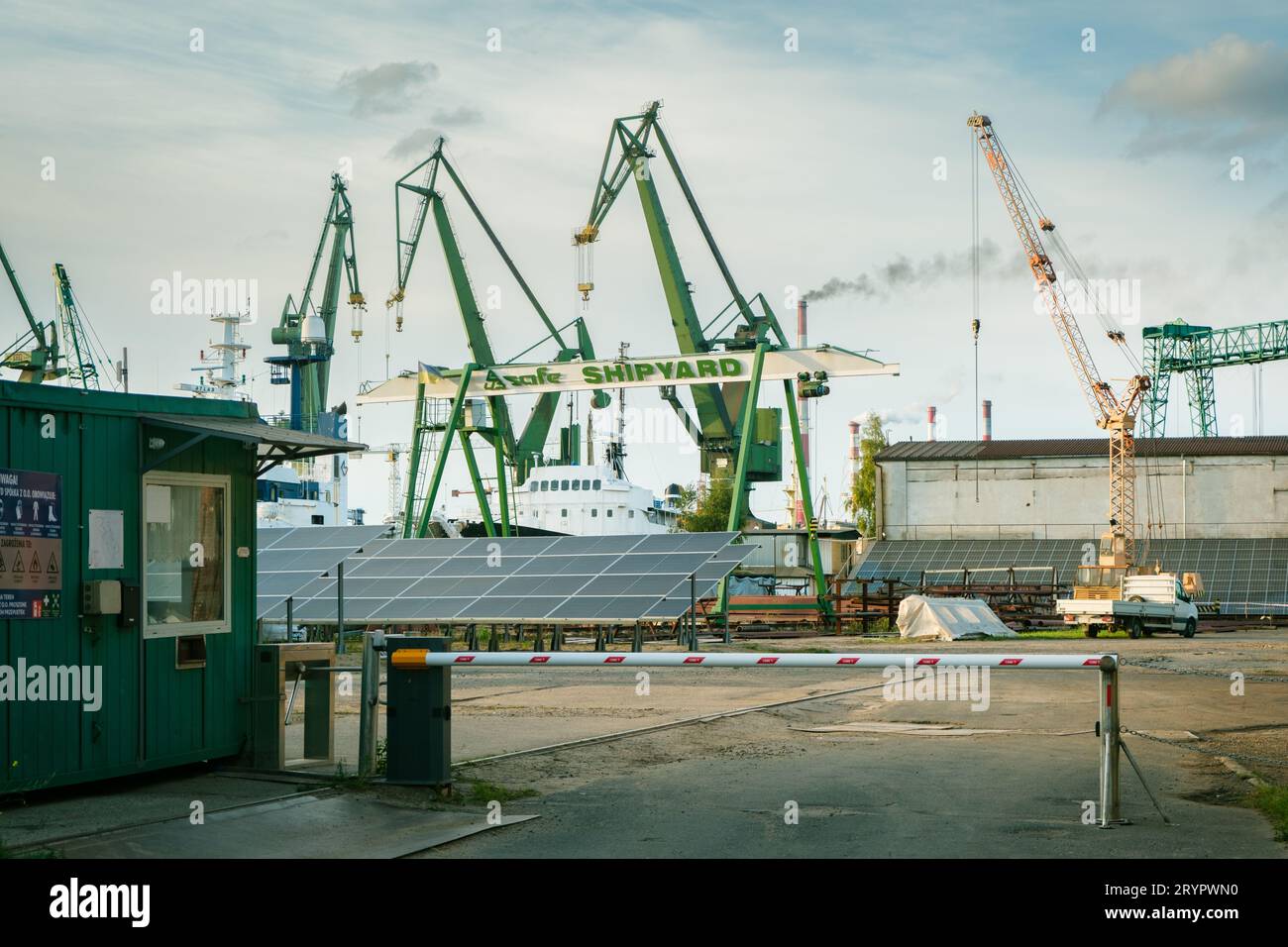 Scena al cantiere di Danzica, in Polonia Foto Stock