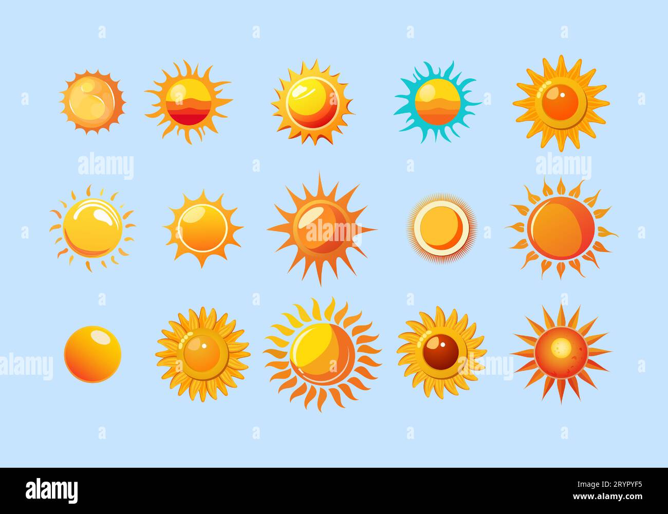 Serie di illustrazioni Sun Illustrazione Vettoriale