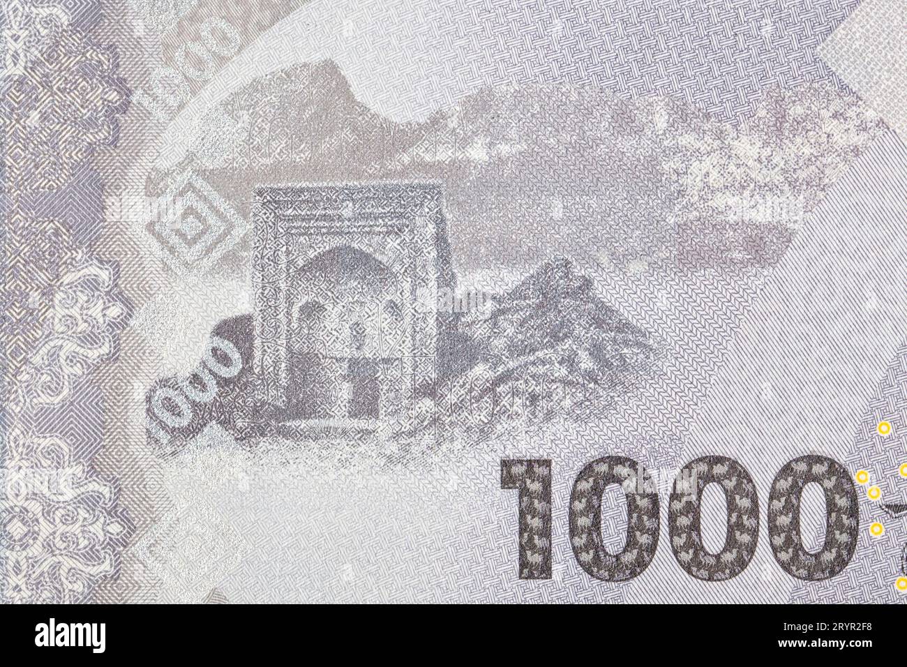 Monte Sulayman dal denaro del Kirghizistan Foto Stock