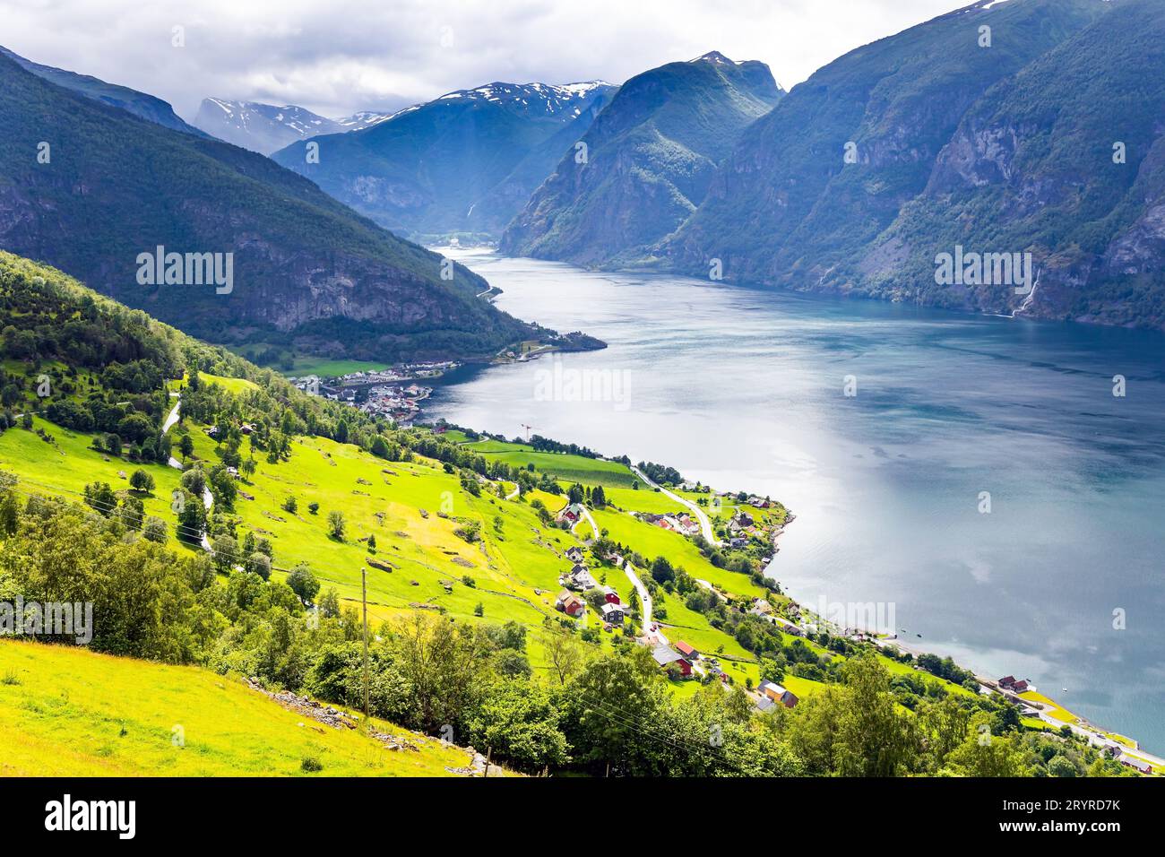 Majestic Aurlandsfjord Foto Stock