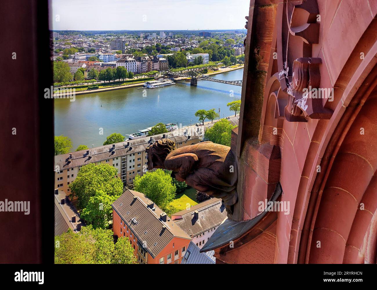 Vista dalla cattedrale imperiale di St Bartholomaeus sul meno, Francoforte sul meno, Assia, Germania Foto Stock