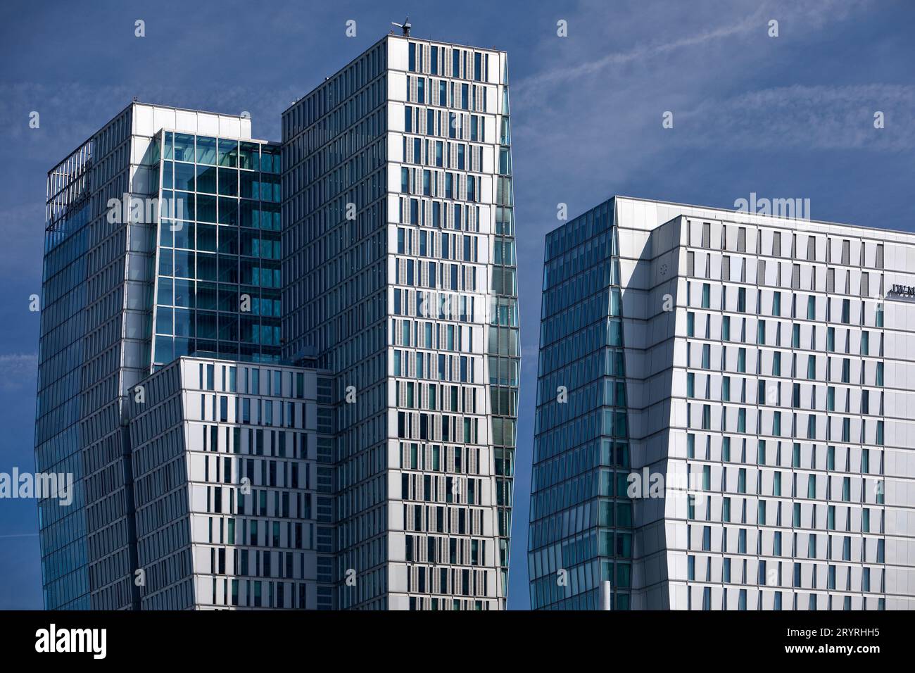 Nextower and JW Marriott Hotel, grattacieli, Frankfurt am Main, Hesse, Germania, Europa Foto Stock