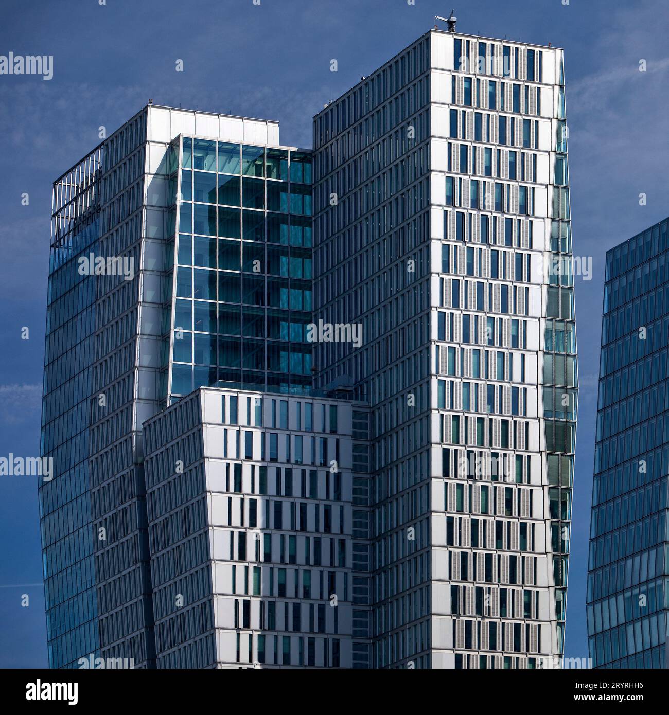Nextower and JW Marriott Hotel, grattacieli, Frankfurt am Main, Hesse, Germania, Europa Foto Stock