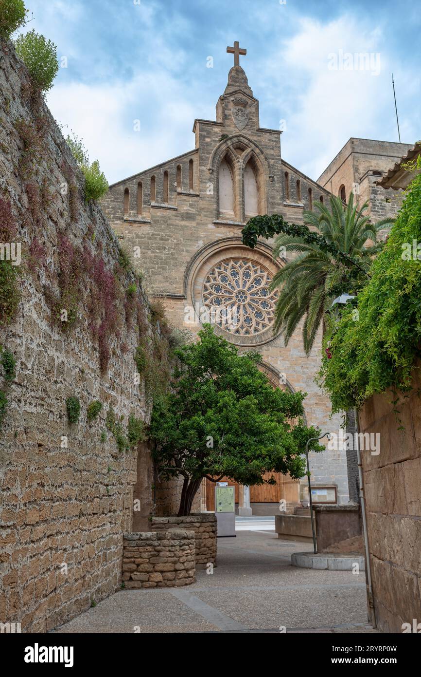 Cattedrale di Sant Jaume ad Alcudia, chiesa cattolica romana, Alcudia. Isole Baleari Spagna. Foto Stock