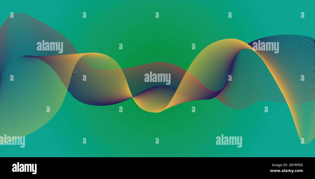 sfondo dell'onda gradiente astratta. sfondo, tema colore. sfondo muro. Pattern delle linee dell'onda a colori trasformato attraverso linee e forme morbide. Illustrazione Vettoriale