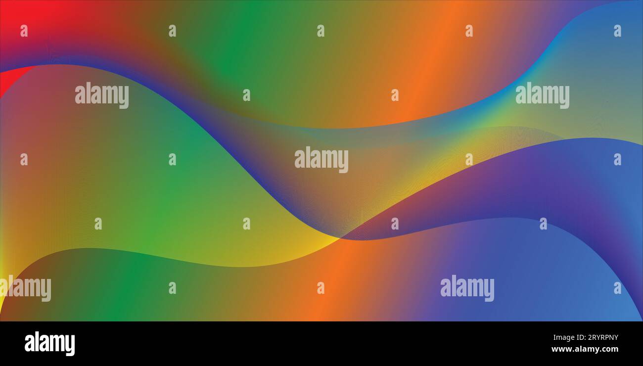 sfondo dell'onda gradiente astratta. sfondo, tema colore. sfondo muro. Pattern delle linee dell'onda a colori trasformato attraverso linee e forme morbide. Illustrazione Vettoriale
