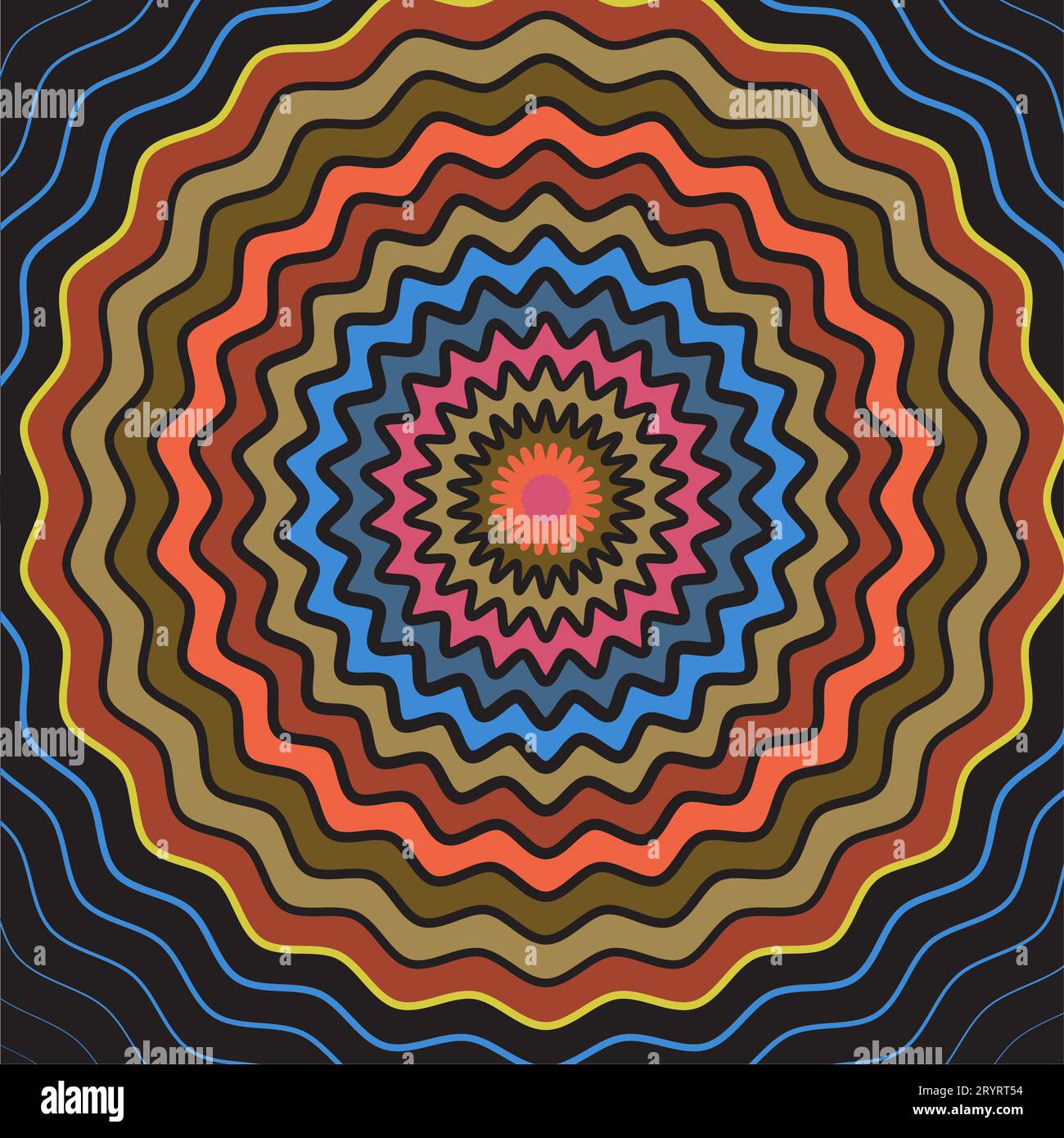 Design grafico a tema sfondo astratto: Movimento circolare, volute dinamiche radiali.disegno vettoriale, cerchio a vortice. forme rotanti. vortici. Illustrazione Vettoriale