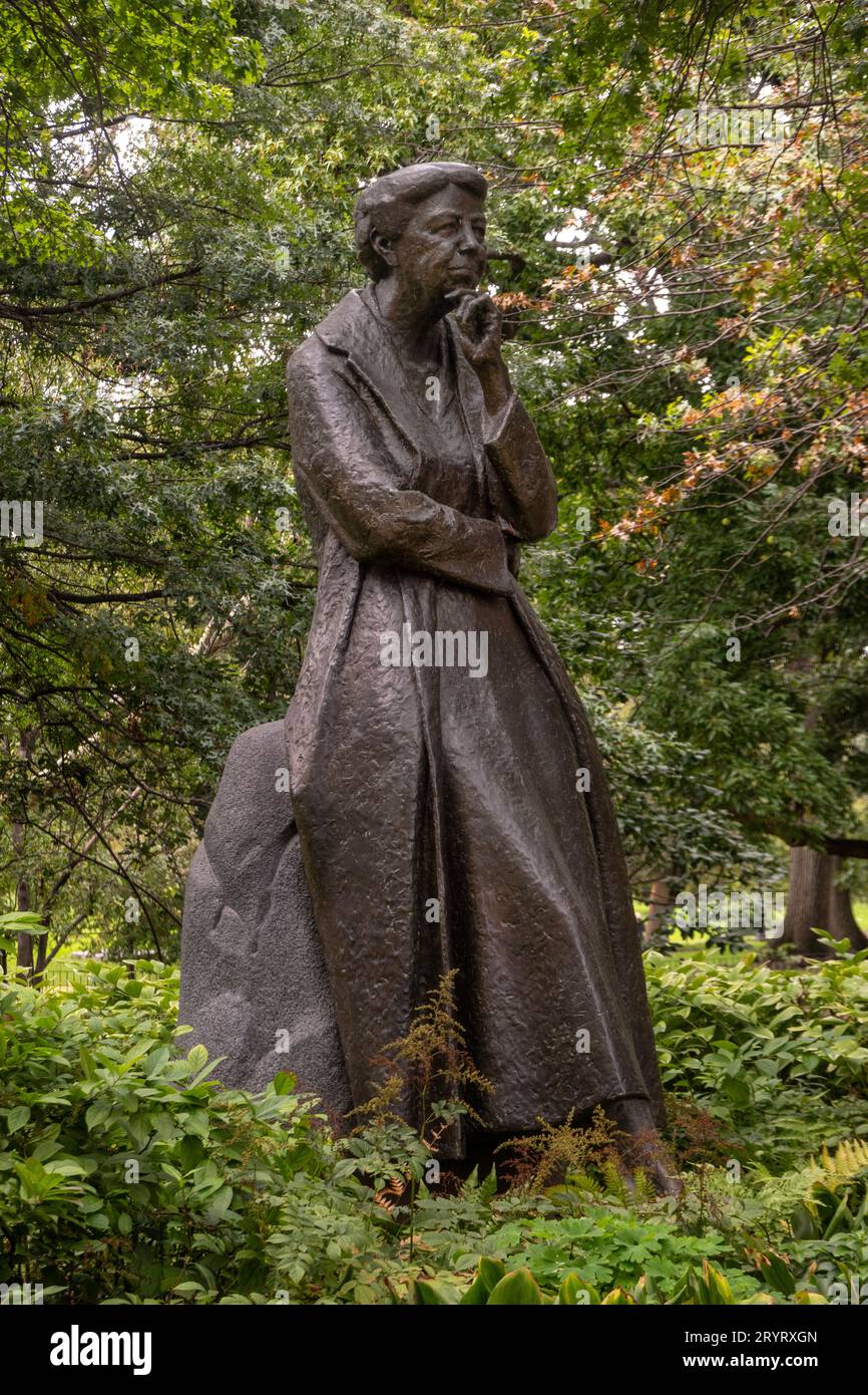 Eleanor Roosevelt Memorial a Riverside Park, nella parte superiore del westside di Manhattan, New York Foto Stock