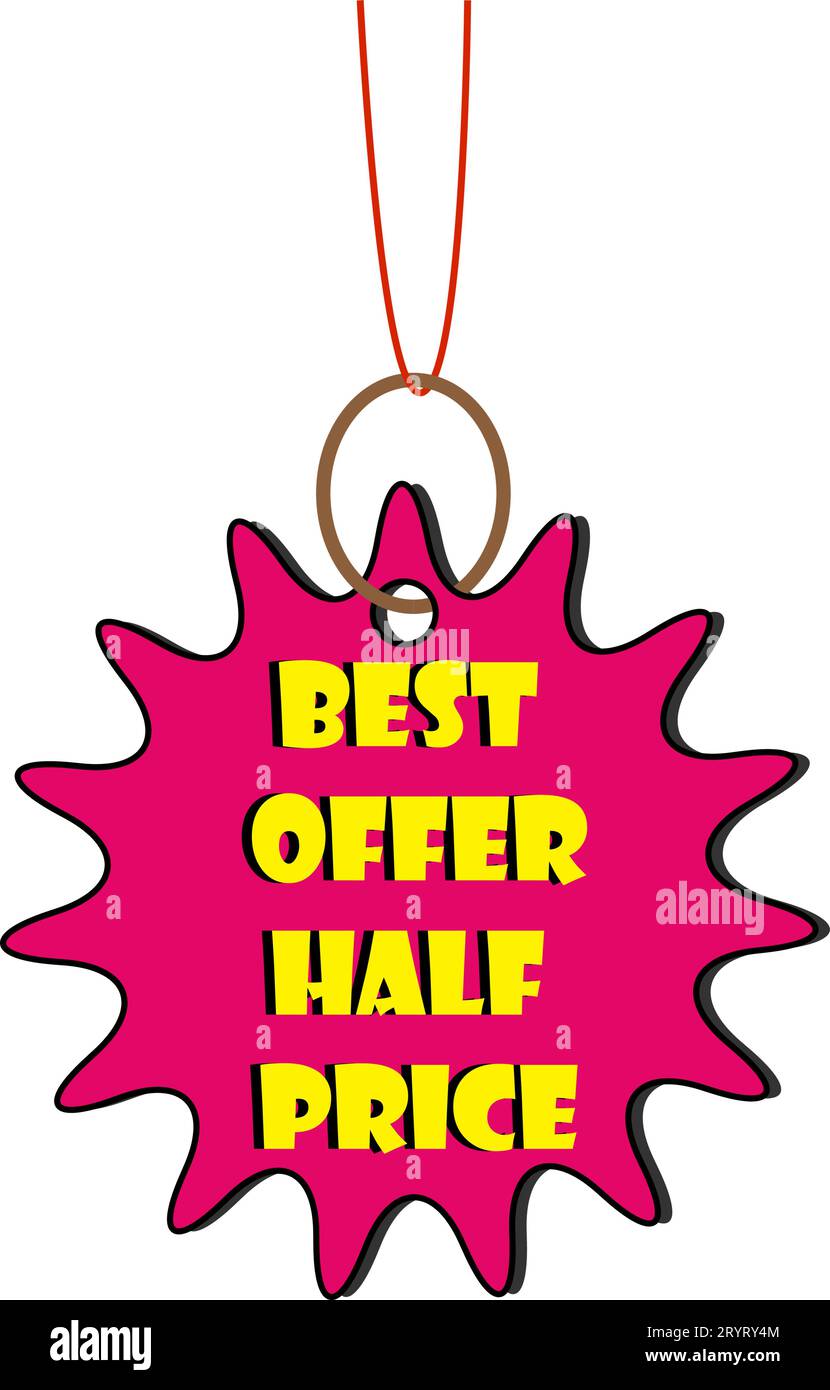 etichetta del prezzo. etichetta di riduzione del prezzo con percentuale di sconto migliore offerta per acquisti economici. illustrazione vettoriale su sfondo bianco. etichetta etichetta etichetta prezzo Illustrazione Vettoriale