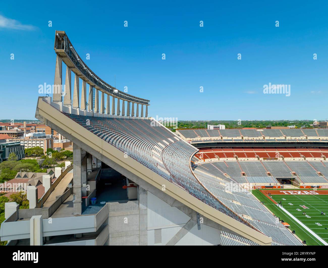 Vista aerea del Darrell K Royal Memorial Stadium Foto Stock